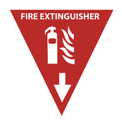 Fire extinguisher and fire icon sign vector on white background