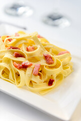 Tagliatelles aux lardons