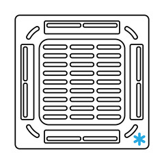 Illustration of ceiling air conditioner. Icon or image for industry and business.