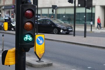 close up of signal system traffic light,road signs