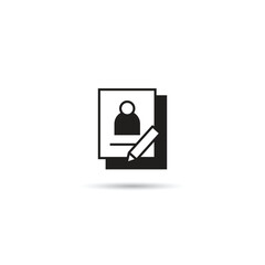 Fototapeta premium resume and pen icon on white background vector illustration