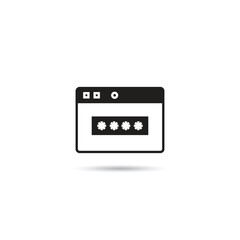 Fototapeta na wymiar web and password icon on white background vector illustration