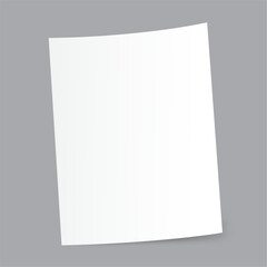 sheet of white paper with shadow on gray
