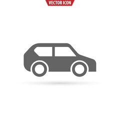 Car SUV flat icon. Transport concept. Vector illustration isolated on white background.	
