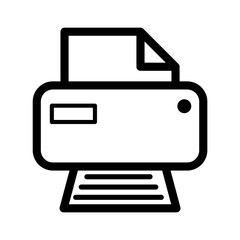 Printer document web icon, printout machine technology flat sign vector illustration