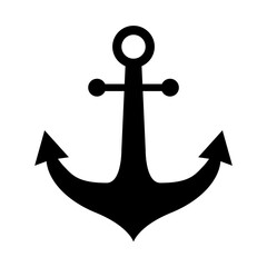 Anchor marine old icon, ship security object element, vector illustration design web element