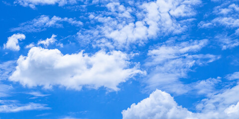 Naklejka na ściany i meble clouds white on a turquoise background and clear sky