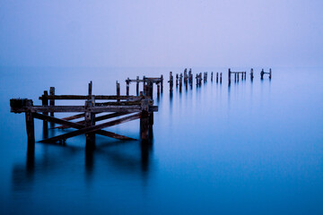 Victorian Pier Ruins At Swanage, Dorset