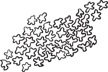 Grunge Ink Dry Brush Abstract Flowers Texture