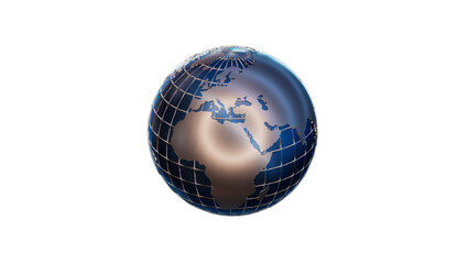 Earth model glowing in blue