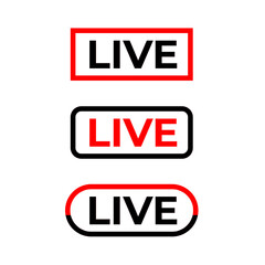 red black live icon design set