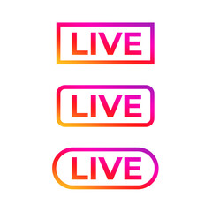 live stream set design icon with line design gradient colour