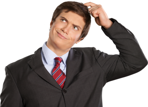 Thinking Businessman Scratching his Head - Isolated