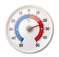 Thermometer with celsius scale showing comfortable room temperature — plus twenty four degree