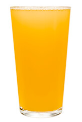 Full shaker pint glass of hazy New England IPA (NEIPA) pale ale beer isolated on white background