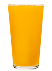Full shaker pint glass of hazy New England IPA (NEIPA) pale ale beer isolated on white background - obrazy, fototapety, plakaty