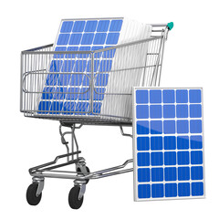 ENERGIA SOLAR PAINEL CARRINHO DE COMPRAS 3D © Diego