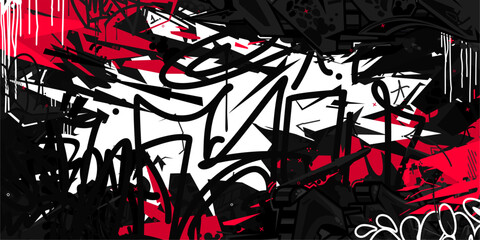Trendy Abstract Urban Street Art Graffiti Style Vector Illustration Template Background Art