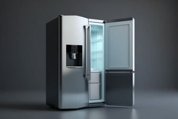 Smart fridge in a isolated background, generative ai
