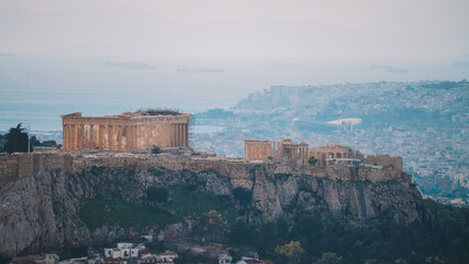 Fototapeta na wymiar Acropolis Close Up View In Athens