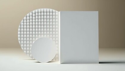  a white box with a white circle on it and a white box with a white circle on the front of it and a white box with a white circle on the inside.  generative ai
