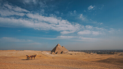 Fototapeta na wymiar Giza Pyramids Complex Egypt Cairo