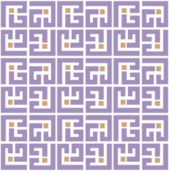 Abstract Geometric Squares Lines Art Deco Minimal Labyrinth Vector Pattern Trendy Fashion Colors Perfect for Allover Fabric Print or Wrapping Paper