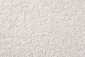 Rolgordijnen white plush fabric texture background , background pattern of soft warm material © zhikun sun