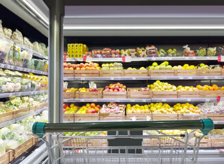 buying fruits at the market(oranges, tangerines, lemons, lime)