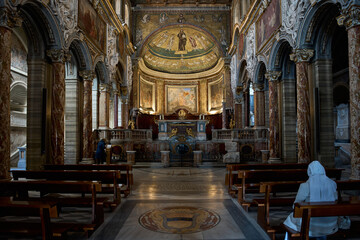 Basilica di San Marco Evangelista al Campidoglio, baroque and renaissance styled church in Rome,...