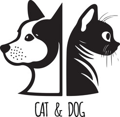 Creative logo design Dog and Cat vector template