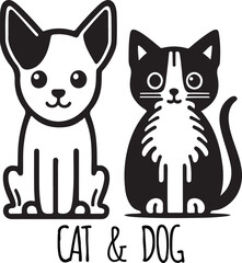Obraz premium Creative logo design Dog and Cat vector template