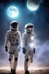 Fototapeta na wymiar astronauts in space
