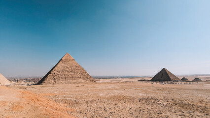 Fototapeta na wymiar Giza Pyramids Complex Panorama View