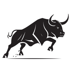Vector bull design on white background. Wild Animals. Easy editable vector illustration.