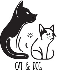 Creative logo design Dog and Cat vector template