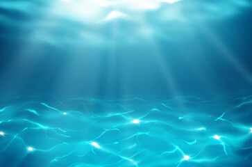 visualized illustration of sunlight under water