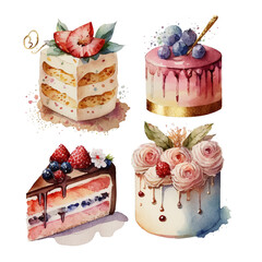 cake and berries