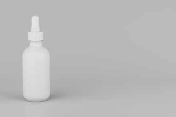 White Dropper Mockup Multiple Bottles. Blank Label. 3D Illustration