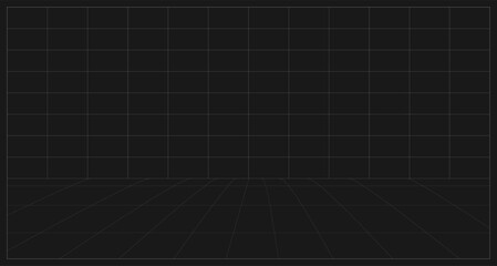 Obraz premium black 3d wireframe grid line background