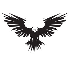 Eagle rising Wings Logo design vector template. Corporate heraldic Falcon Phoenix Hawk bird Logotype concept icon.