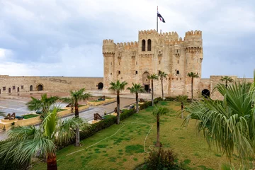 Fotobehang Citadel of Qaitbay, a 15th century defensive fortress located on the Mediterranean sea coast. Alexandria, Egypt. Africa. © Curioso.Photography