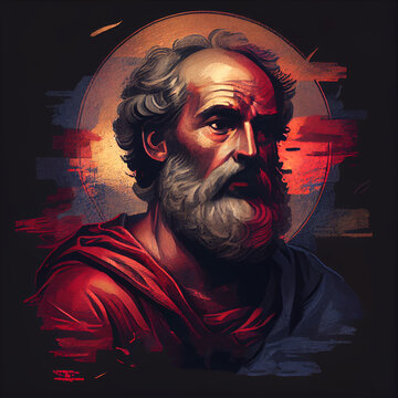 Saint Paul Apostle Portrait. Color Illustration. Generative Ai.