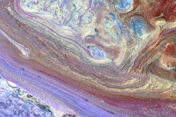 Luxury sparkling abstract background, liquid art. Multi-colored contrast paint mix, alcohol ink blots, marble texture. Modern print pattern