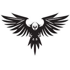 Eagle rising Wings Logo design vector template. Corporate heraldic Falcon Phoenix Hawk bird Logotype concept icon.