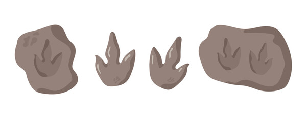 Dinosaur footprint tracks. Illustrations paw, claw predator. Dinosaur footprint perfect for textile, wrap and wallpaper and design.