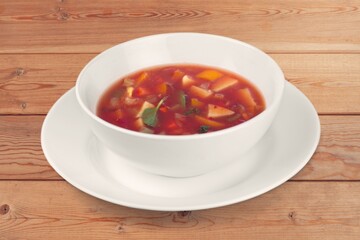 Tasty fresh noodle soup dish