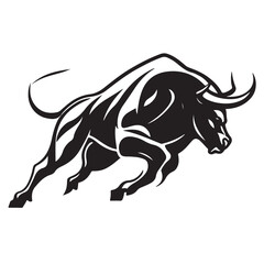 Vector bull design on white background. Wild Animals. Easy editable vector illustration.