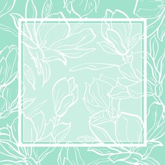 Beautiful floral background with magnolias