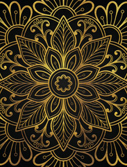 Golden abstract mandala luxury style pattern design